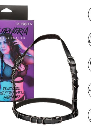 CALEXOTICS - EUPHORIA PLUS SIZE HALTER BUCKLE HARNESS SCHWARZ