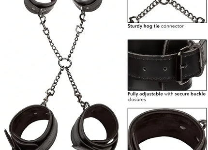 CALEXOTICS – Euphoria Hogtie-Set aus veganem Leder & Samt - Bondage-Set