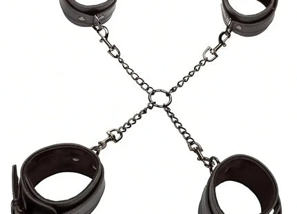 CALEXOTICS – Euphoria Hogtie-Set aus veganem Leder & Samt - Bondage-Set