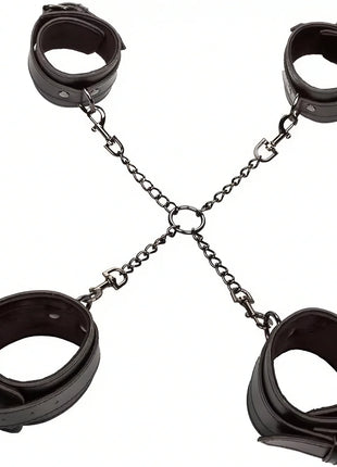 CALEXOTICS – Euphoria Hogtie-Set aus veganem Leder & Samt - Bondage-Set