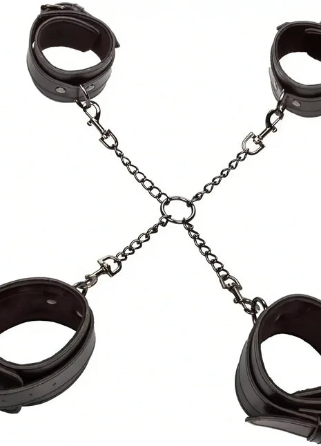 CALEXOTICS – Euphoria Hogtie-Set aus veganem Leder & Samt - Bondage-Set
