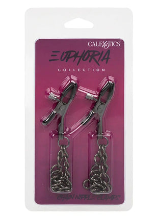 Schwarze ketten-nippelklammern aus metall 14,5 cm aus der euphoria kollektion von calexotics