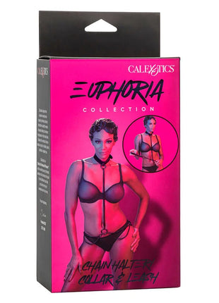 Calexotics euphoria kettenhalfterhalsband und leine schwarz aus metall mit kette und halsband für binderole