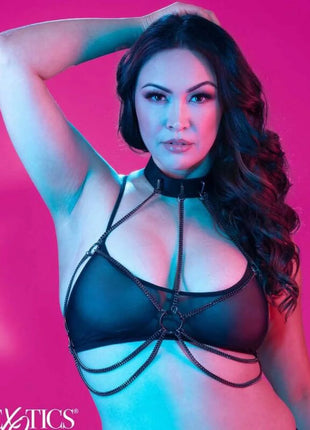 CALEXOTICS – Euphoria Plus Size Mehrketten-Halsband-Geschirr Schwarz - Brust-Harness