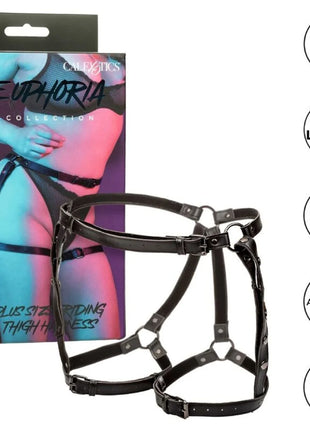 CALEXOTICS – Euphoria Plus Size Mehrketten-Oberschenkelgeschirr Schwarz - Oberschenkelgeschirr