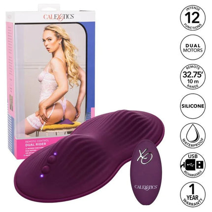 Purple silikon fernbedienung dual rider spielzeug mit passendem ovalem controller von calexotics