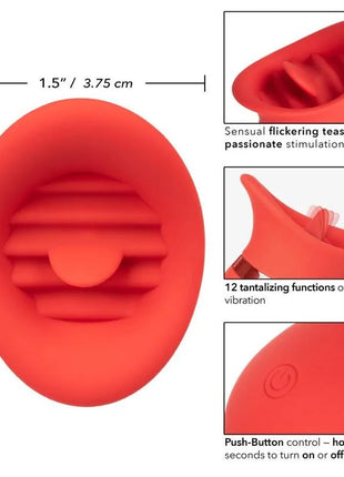 Calexotics französischer kiss sweet talker rotes vibrierendes silikon oral pleasure device mit geriffelten texturen und druckknopfsteuerung
