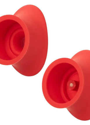 Roter silikon-saugnapf aus dem calexotics french kiss suck & play set für vielseitige spielanwendungen