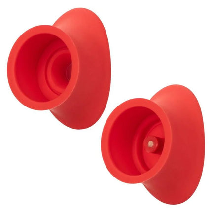 Roter silikon-saugnapf aus dem calexotics french kiss suck & play set für vielseitige spielanwendungen