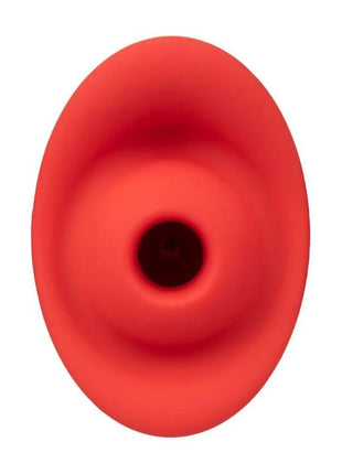 Roter silikon-saugnapf mit zentraleröffnung aus dem calexotics french kiss suck and play set