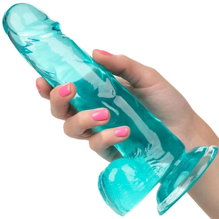 CALEXOTICS - GRÖSSE KÖNIGIN-DILDO BLAU 15.3 CM - Dildo mit Saugnapf