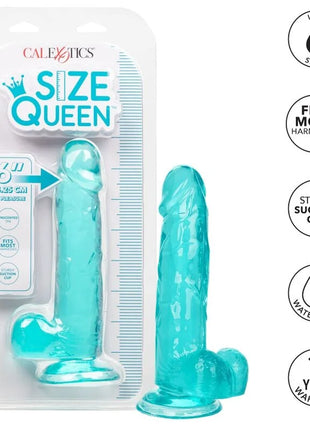 CALEXOTICS - GRÖSSE KÖNIGIN-DILDO BLAU 15.3 CM - Dildo mit Saugnapf