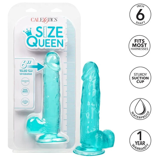 CALEXOTICS - GRÖSSE KÖNIGIN-DILDO BLAU 15.3 CM - Dildo mit Saugnapf