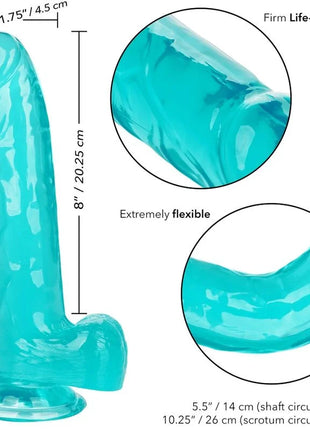 CALEXOTICS - GRÖSSE KÖNIGIN-DILDO BLAU 20.3 CM - Dildo mit Saugnapf