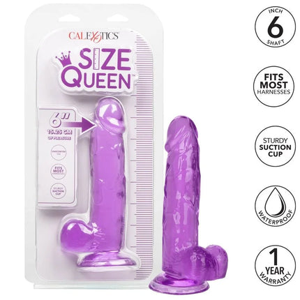 Lila transparenter silikon dildo mit saugnapfbasis 15,3 cm von calexotics größe königin