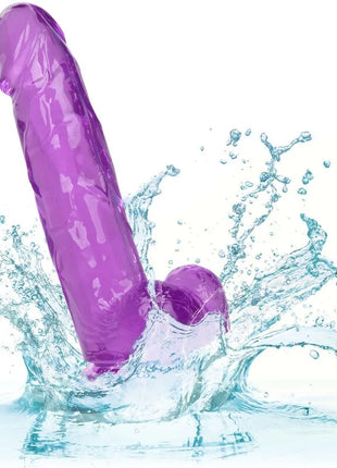 Purple transparenter silikon vibrator mit rundem boden und strukturierter oberfläche von calexotics größe königin dildo lila 15,3 cm