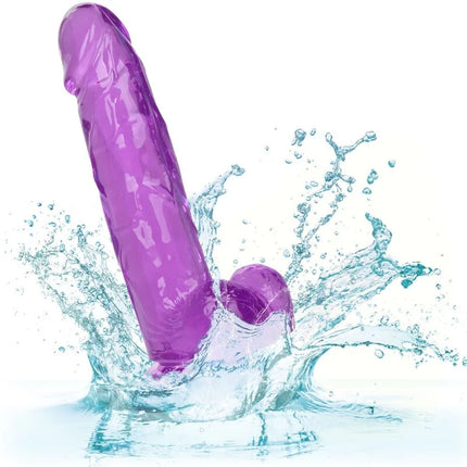 Purple transparenter silikon vibrator mit rundem boden und strukturierter oberfläche von calexotics größe königin dildo lila 15,3 cm