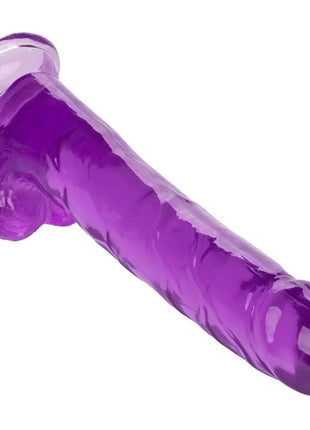 Alzexotics größe königin dildo lila 25,5 cm silikondildo transparent mit rundem kopf und strukturierter schaftrückseite