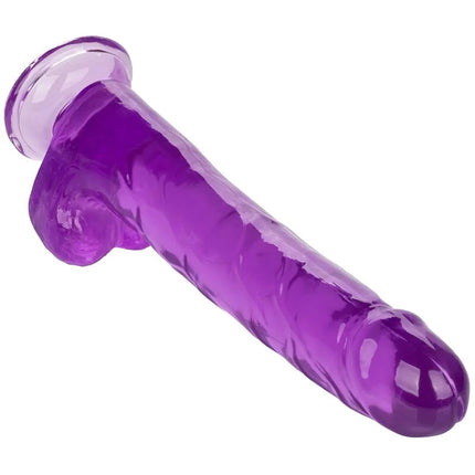 Alzexotics größe königin dildo lila 25,5 cm silikondildo transparent mit rundem kopf und strukturierter schaftrückseite