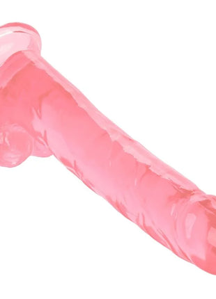 Rosa transparenter silikon dildo größe königin mit gerundetem kopf und strukturierter oberfläche von Calexotics
