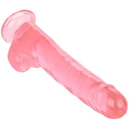 Rosa transparenter silikon dildo größe königin mit gerundetem kopf und strukturierter oberfläche von Calexotics