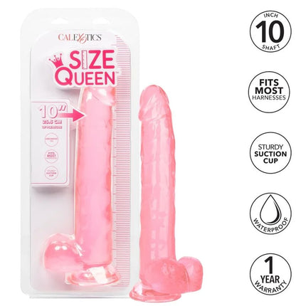 Rosa silikon dildo mit saugnapf basis size queen von calexotics 25,5 cm langer sexspielzeug
