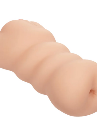 Beige silikon analplug mit segmentiertem, abgerundetem design aus calexotics für günstige nervenkitzel