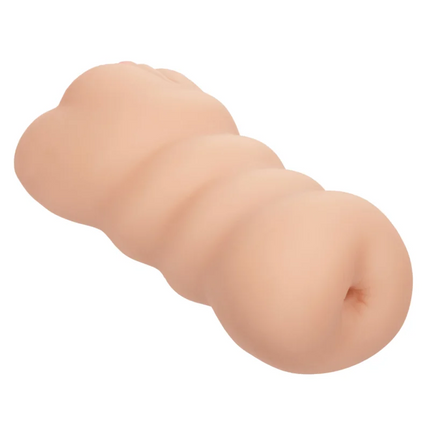 Beige silikon analplug mit segmentiertem, abgerundetem design aus calexotics für günstige nervenkitzel