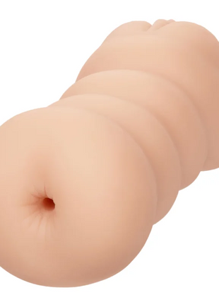 Beiger silikon analplug mit segmentiertem, abgerundetem design von calexotics für günstige nervenkitzel auf drei wegen