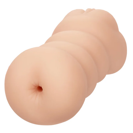 Beiger silikon analplug mit segmentiertem, abgerundetem design von calexotics für günstige nervenkitzel auf drei wegen