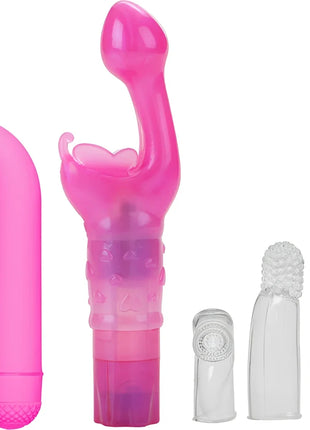 Pink silikon vibratoren und aufsätze set von calexotics ihr g-spot kit zur stimulierung des g-punkts