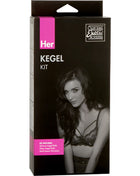 Kegel-set von calexotics in schwarz und pink mit einer frau in dessous zur beckenbodenmuskulaturstärkung