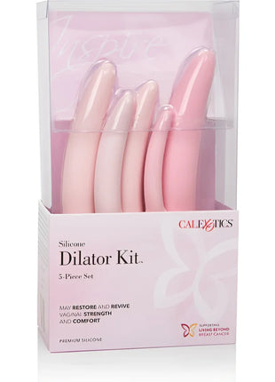 Calexotics inspire silikon-dilatator 5 teiliges set pink aus silikon in transparenter verpackung