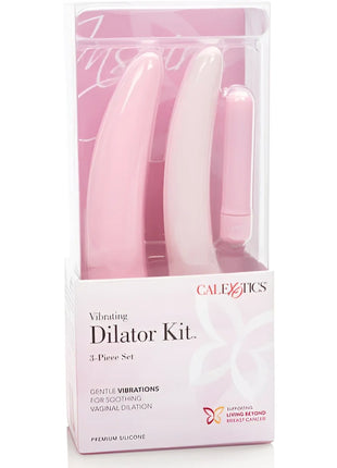 Calexotics inspire vibrierendes pink silikon dilator set in klarer verpackung