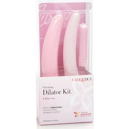 Calexotics inspire vibrierendes pink silikon dilator set in klarer verpackung