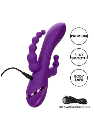Calexotics long beach bootylicious lila lila silikon vibrierendes toy mit gebogenem mehrtexturiertem design und metallakzent