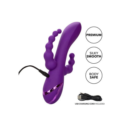 Calexotics long beach bootylicious lila lila silikon vibrierendes toy mit gebogenem mehrtexturiertem design und metallakzent