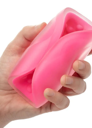 Pink silikon handyhülle mit flexiblem, faltbarem design für calexotics masturbator mit perlengriff