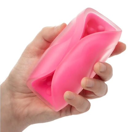 Pink silikon handyhülle mit flexiblem, faltbarem design für calexotics masturbator mit perlengriff