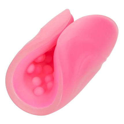 Pink silikon vaginaldilator mit gerundeter glatter außenfläche und kleinen innenperlen calexotics masturbator mit perlengriff