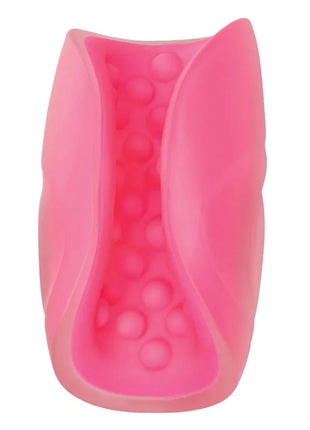 Pink silikon vaginaldilator mit texturierten runden noppen innen ca lexotics masturbator mit perlengriff