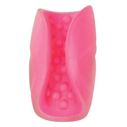 Pink silikon vaginaldilator mit texturierten runden noppen innen ca lexotics masturbator mit perlengriff
