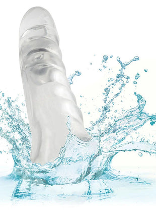 Transparent silikon dildo mit realistischer struktur und konischem design von calexotics maxx penis extender klar