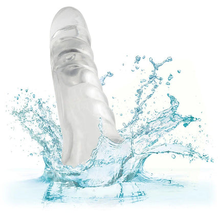 Transparent silikon dildo mit realistischer struktur und konischem design von calexotics maxx penis extender klar