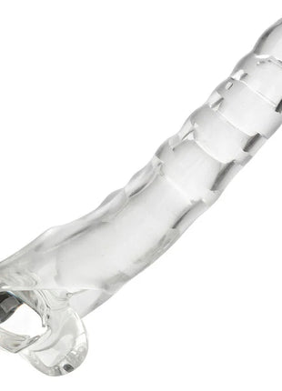 Klarer transparenter silikon cockring mit strukturiertem segmentdesign und offenem verschluss von calexotics
