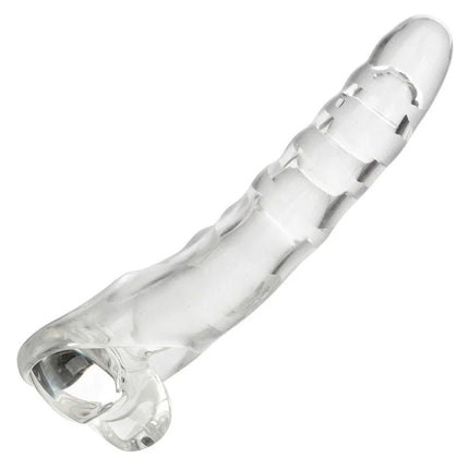 Klarer transparenter silikon cockring mit strukturiertem segmentdesign und offenem verschluss von calexotics