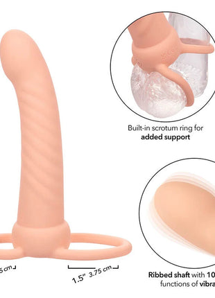 CALEXOTICS - MAXX RIBBED DUAL PENETRATOR 10 VIBRATIONEN FLEISCH