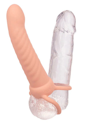CALEXOTICS - MAXX RIBBED DUAL PENETRATOR 10 VIBRATIONEN FLEISCH