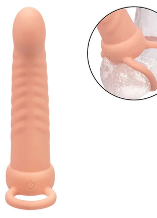 CALEXOTICS - MAXX RIBBED DUAL PENETRATOR 10 VIBRATIONEN FLEISCH