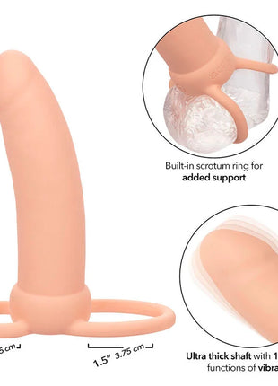 CALEXOTICS - MAXX THICK DUAL PENETRATOR 10 VIBRATIONEN FLEISCH - Penishülle mit Verlängerung